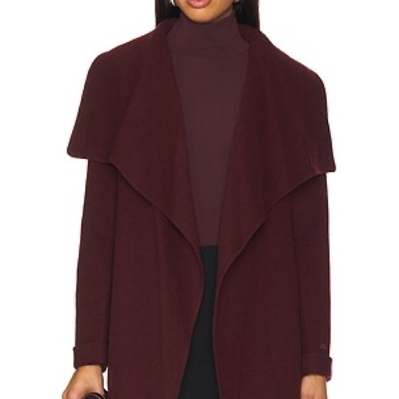 Soia & Kyo BRIDGETTE-N Merlot Women's Wool Belted Coat R13A - Picture 4 of 11
